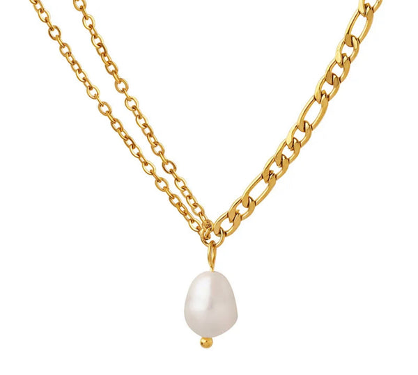 Water Pearl Double Figaro Chain