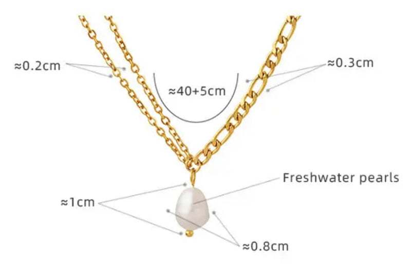 Water Pearl Double Figaro Chain